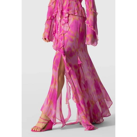 The Wolf Gang - Rhapsody Flowy Maxi Skirt in Candy Haze Pink - Picture 7 of 7